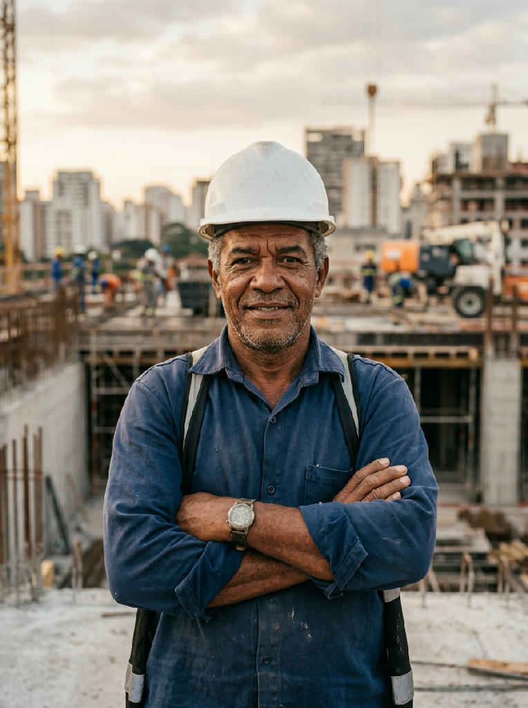 Professor mestre de obras do curso de construção civil